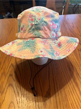 Mission Floral Sun Hat in Peach Pink and Aqua